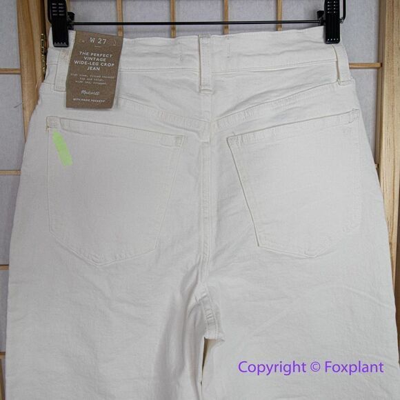 NEW Madewell The Perfect Vintage Wide-Leg Crop Jean‎ Tile White, 27 - Picture 13 of 16